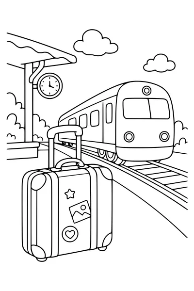 Coloring page of suitcase 3