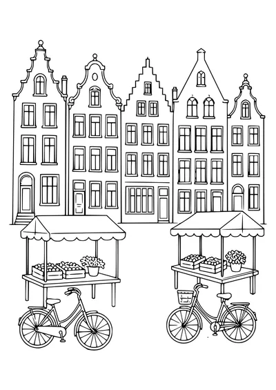 Ghent Facade auf dem Platz kostenlos zum Ausdrucken