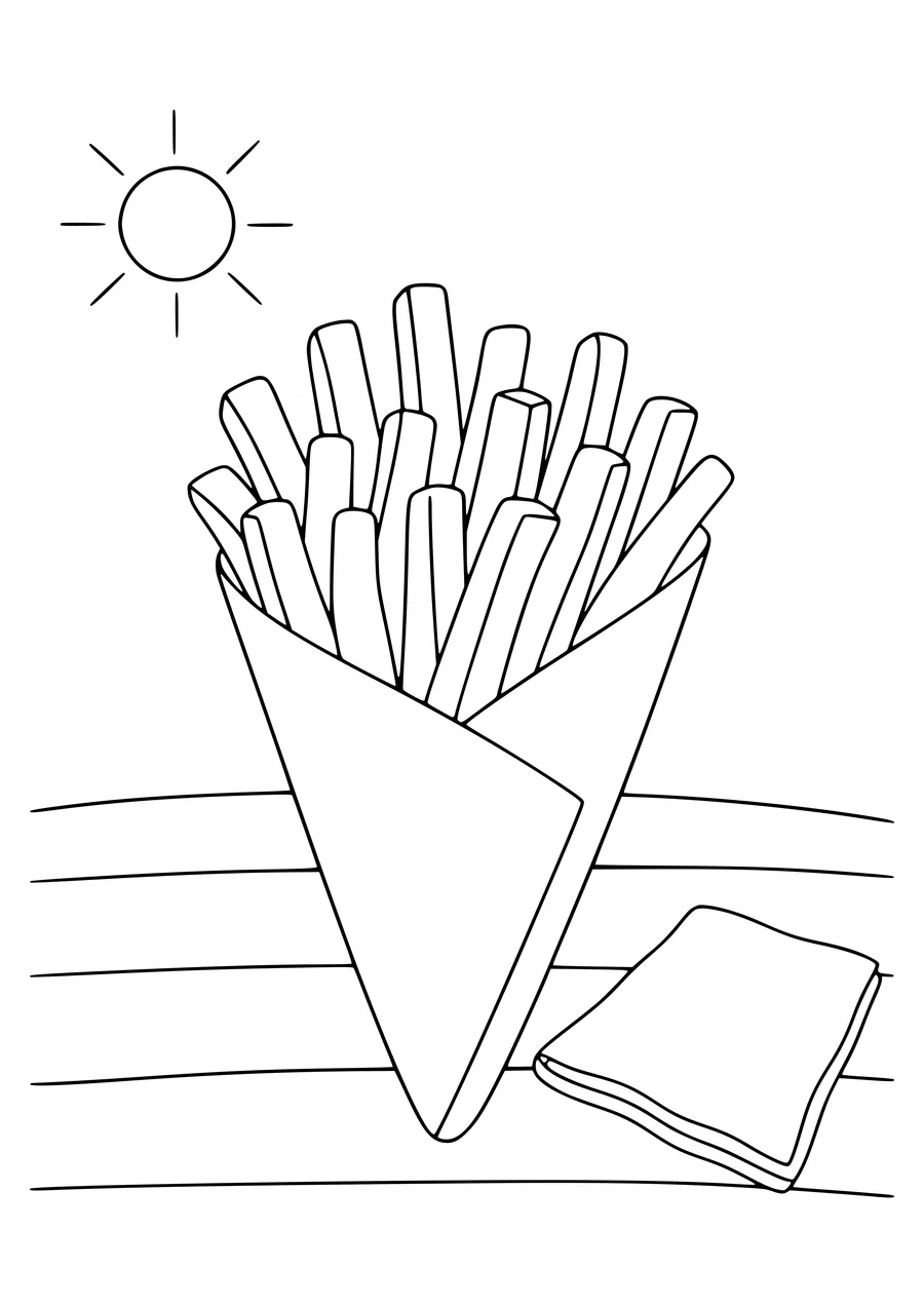 belgische frietjes in de ochtend kleurplaat