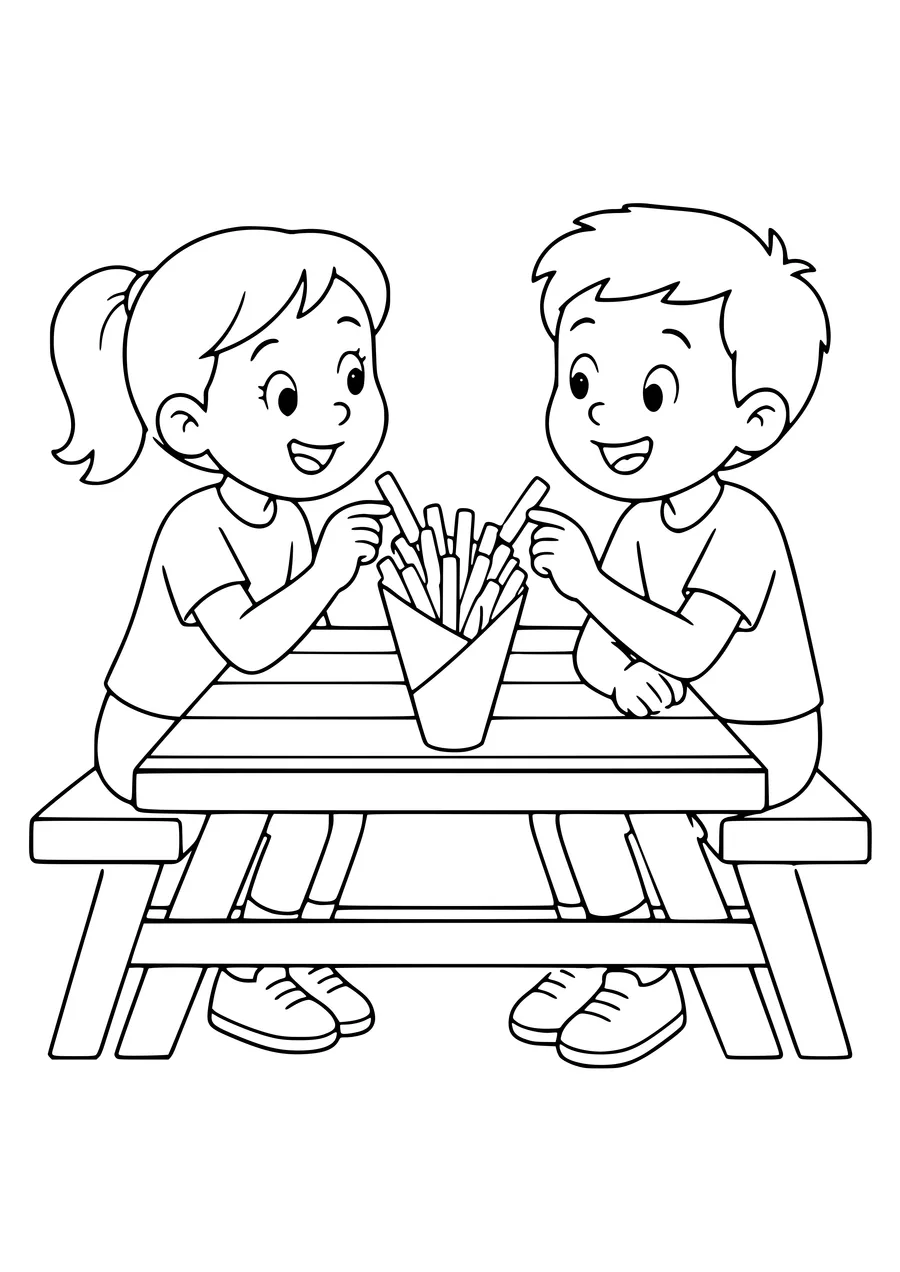 Belgian Fries avec des enfants gratuit à imprimer