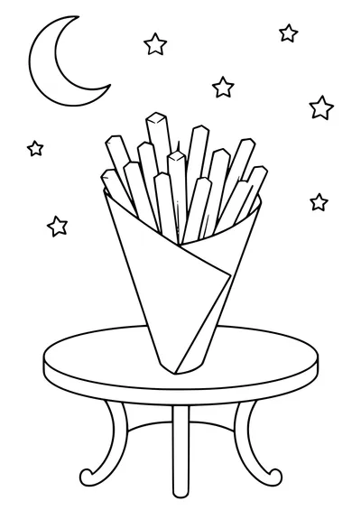 Belgian Fries au coucher du soleil gratuit à imprimer