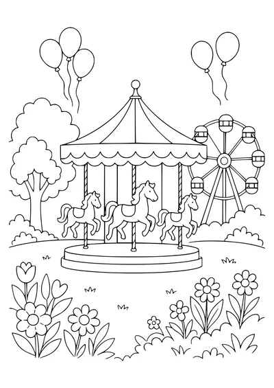 Belgian Fairground im Frühling kostenlos zum Ausdrucken