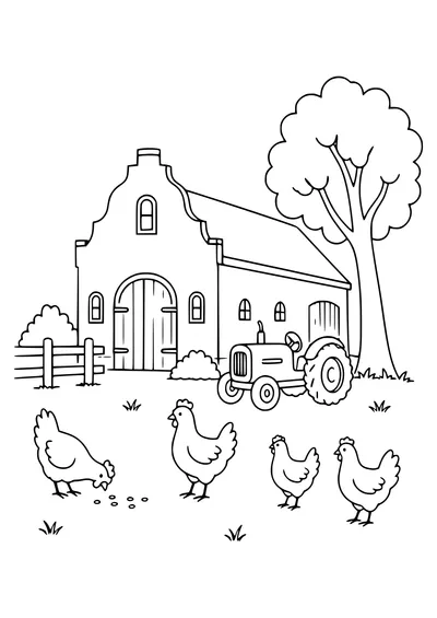 Flemish Farm am Morgen kostenlos zum Ausdrucken