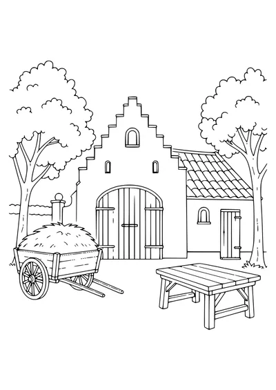 Flemish Farm at the market kostenlos zum Ausdrucken