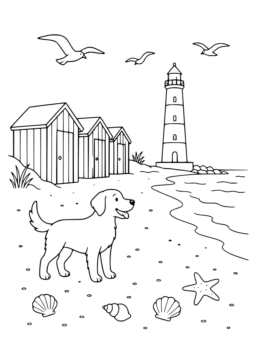 belgian coast with animals coloring page