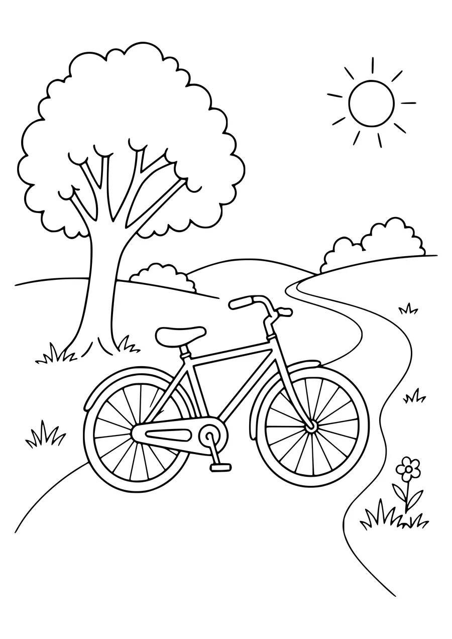 Bicycle in the Netherlands am Morgen kostenlos zum Ausdrucken