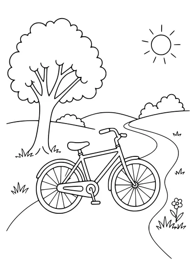 Bicycle in the Netherlands am Morgen kostenlos zum Ausdrucken