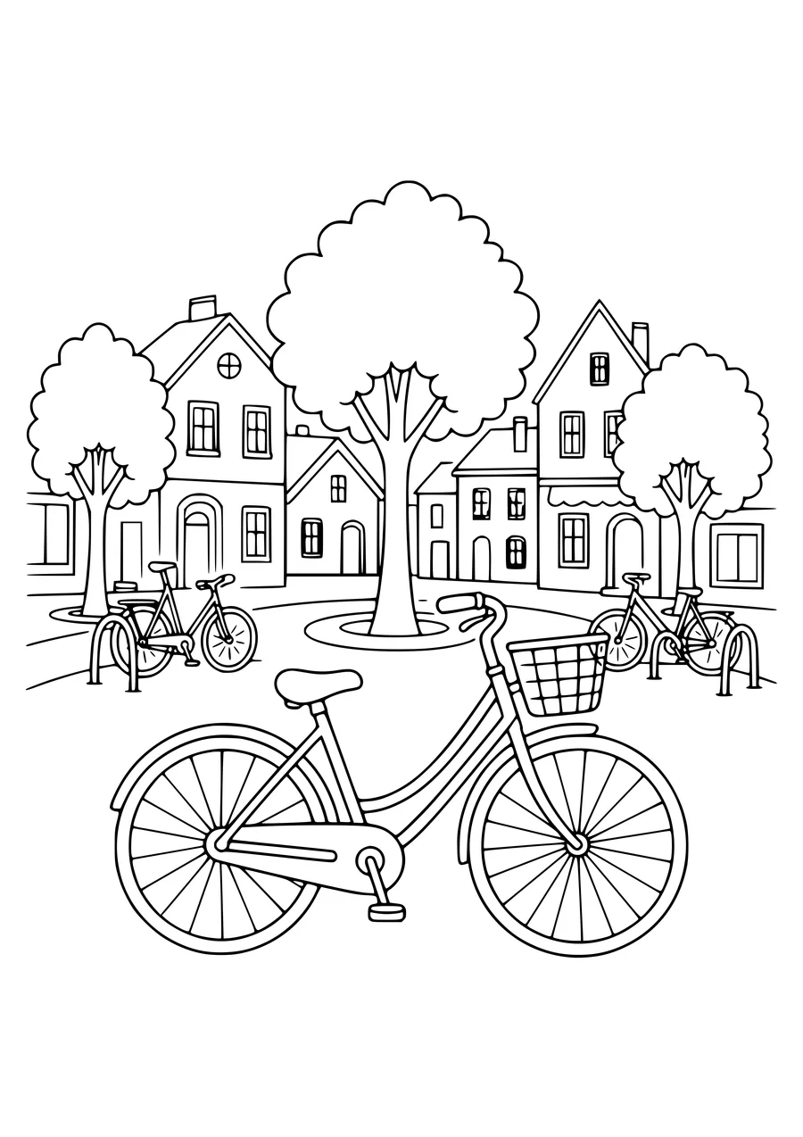 Bicycle in the Netherlands auf dem Platz kostenlos zum Ausdrucken