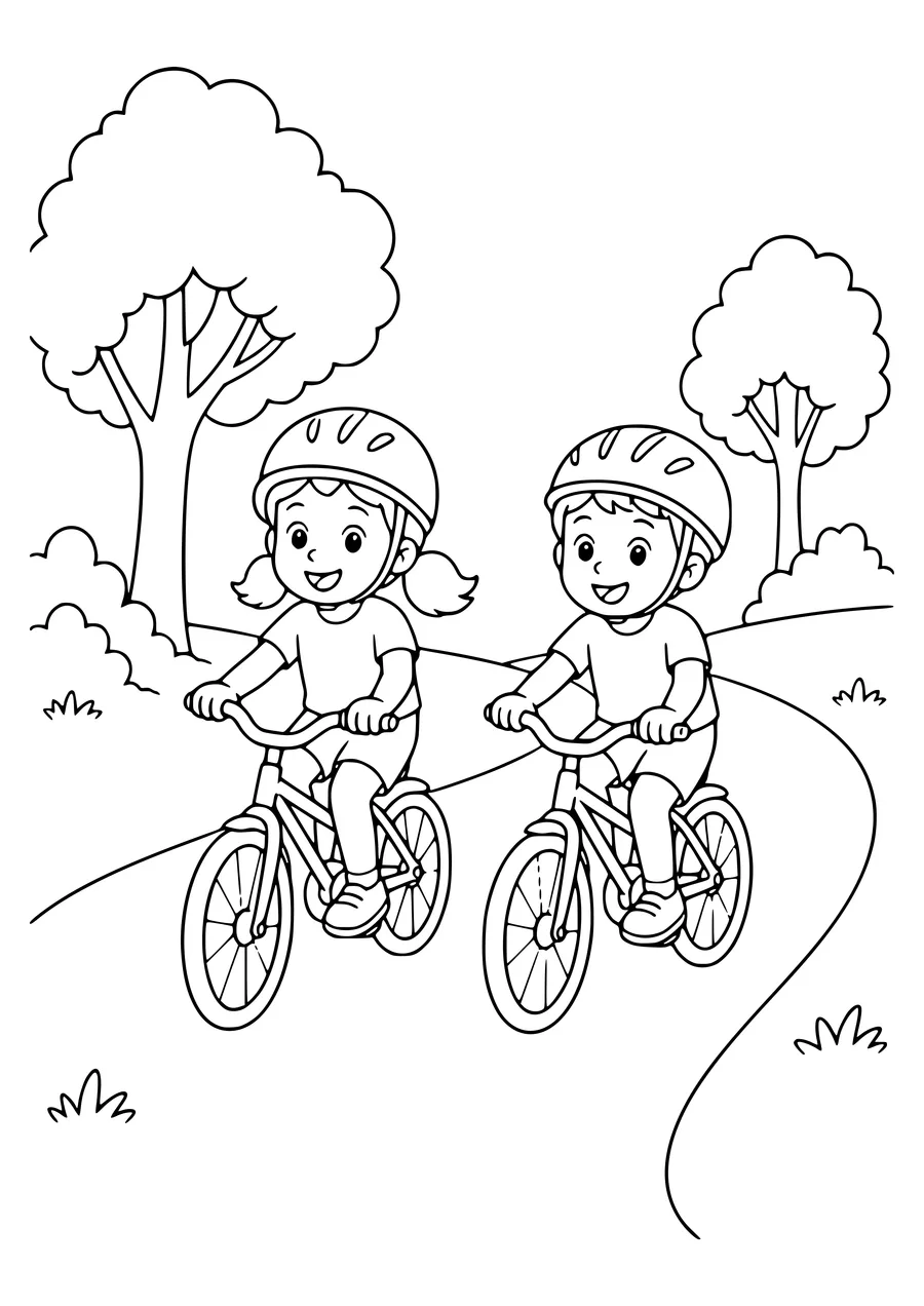 Bicycle in the Netherlands avec des enfants gratuit à imprimer