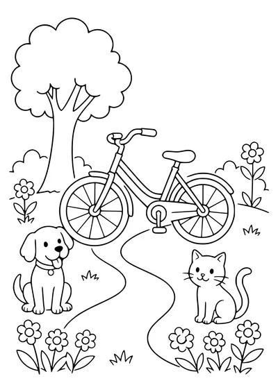 Bicycle in the Netherlands mit Tieren kostenlos zum Ausdrucken