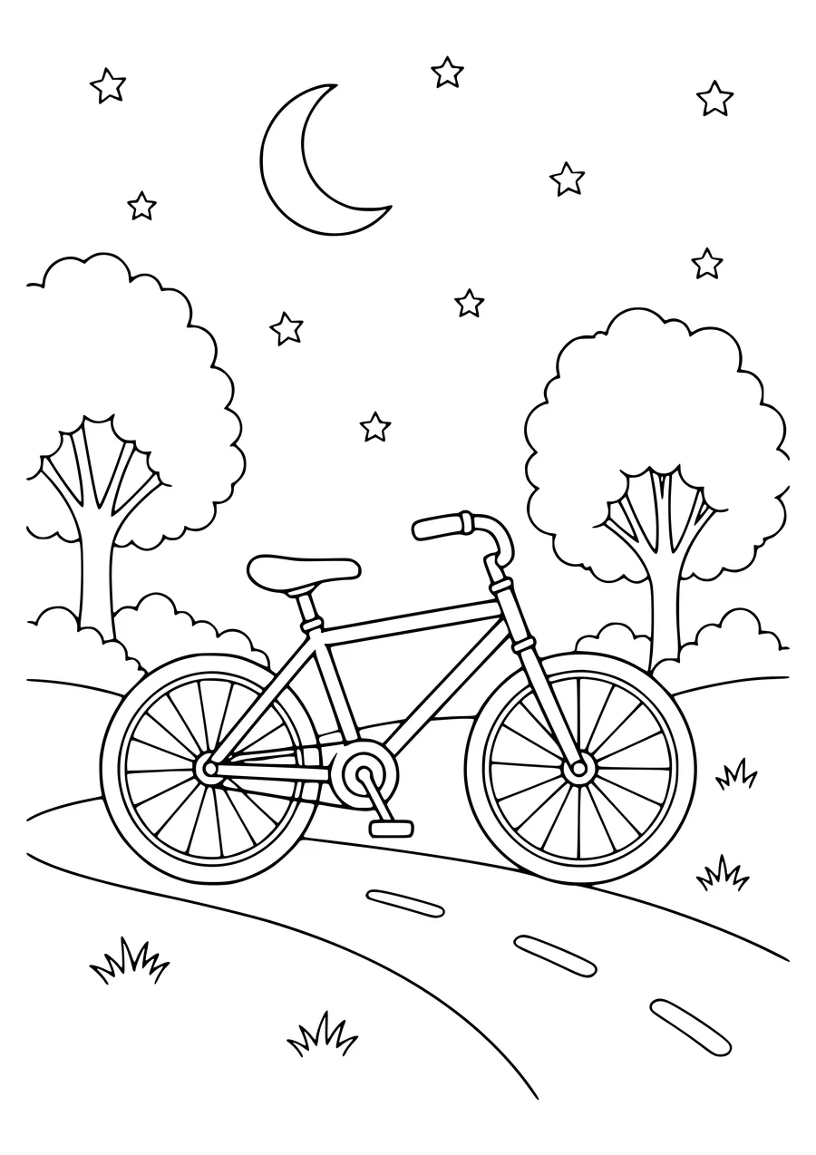Bicycle in the Netherlands bei Sonnenuntergang kostenlos zum Ausdrucken