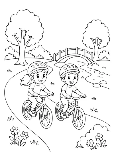Bicycle in the Netherlands as a children’s Ausmalbild kostenlos zum Ausdrucken