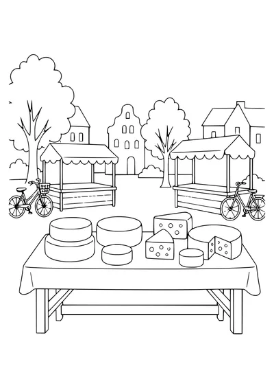 Cheese Market at the market gratuit à imprimer