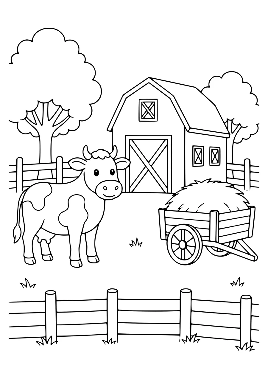 Cow in the Meadow sur la place gratuit à imprimer