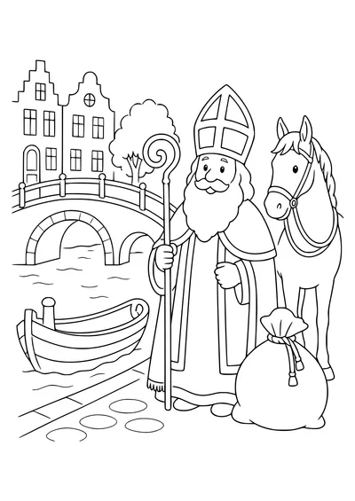 Saint Nicholas am Wasser kostenlos zum Ausdrucken