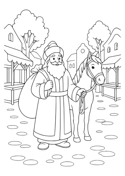 Saint Nicholas at the market kostenlos zum Ausdrucken