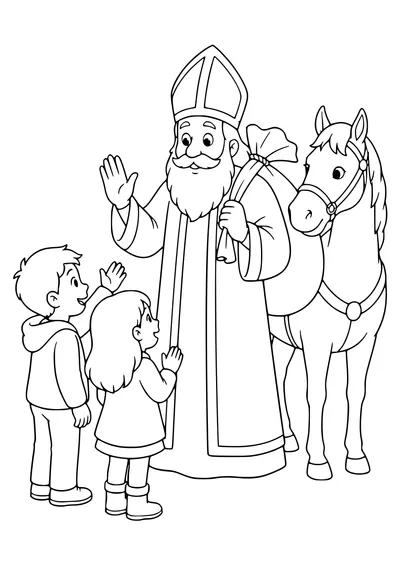 Saint Nicholas as a children’s Ausmalbild kostenlos zum Ausdrucken