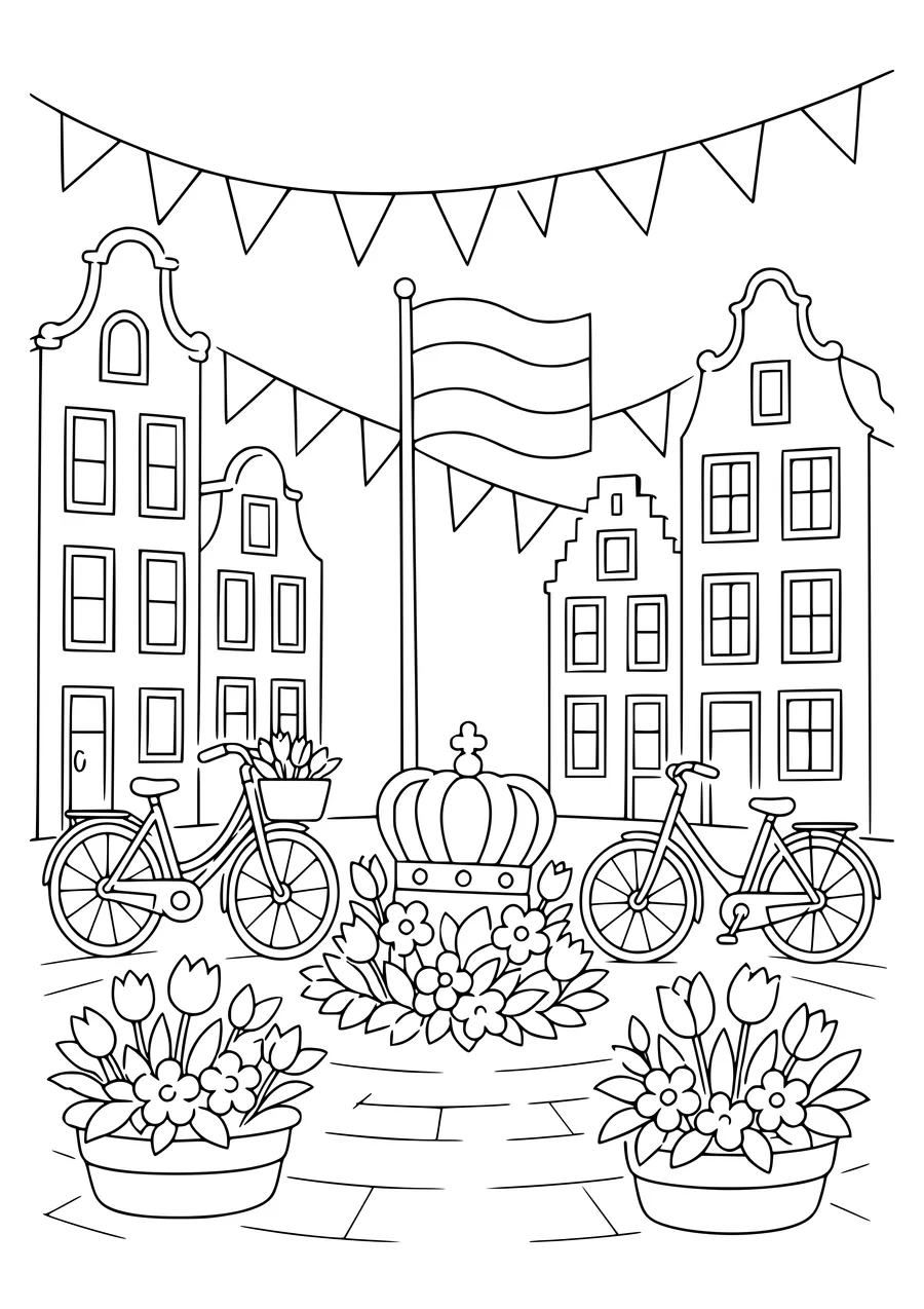 kings day in the morning coloring page