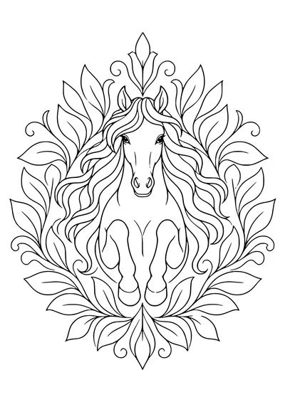 Paardenmandala kleurplaat