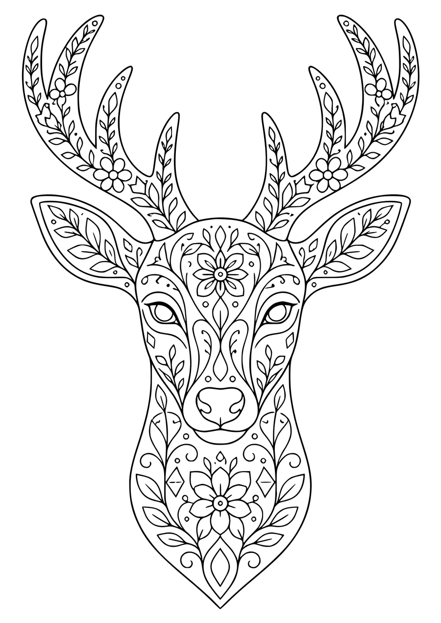 Adult deer pattern coloring page coloring page