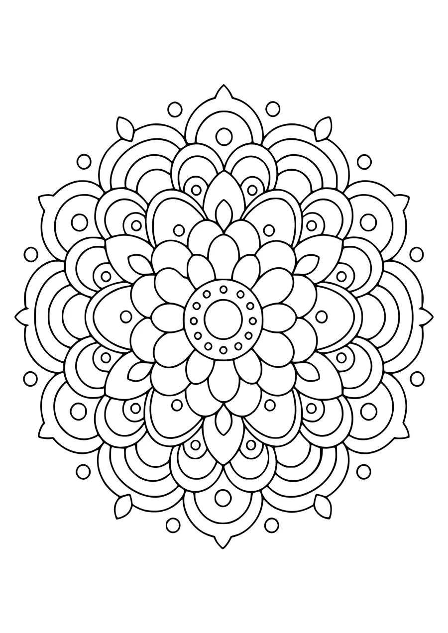 Rainbow arc mandala — kostenloses Ausmalbild zum Ausdrucken