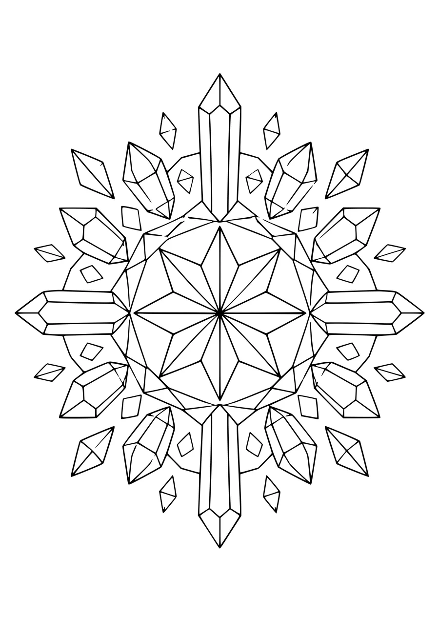 Crystal mandala — kostenloses Ausmalbild zum Ausdrucken