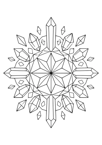Crystal mandala — kostenloses Ausmalbild zum Ausdrucken