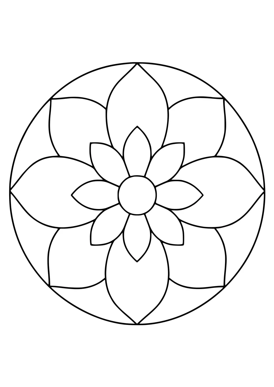 Easy circle mandala coloring page