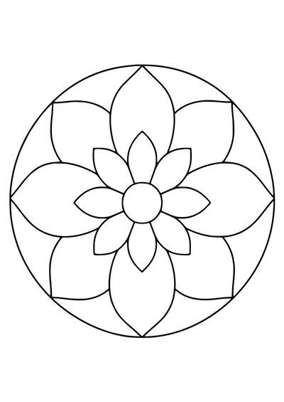 Easy circle mandala — kostenloses Ausmalbild zum Ausdrucken