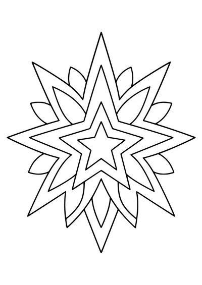 Easy star mandala — kostenloses Ausmalbild zum Ausdrucken