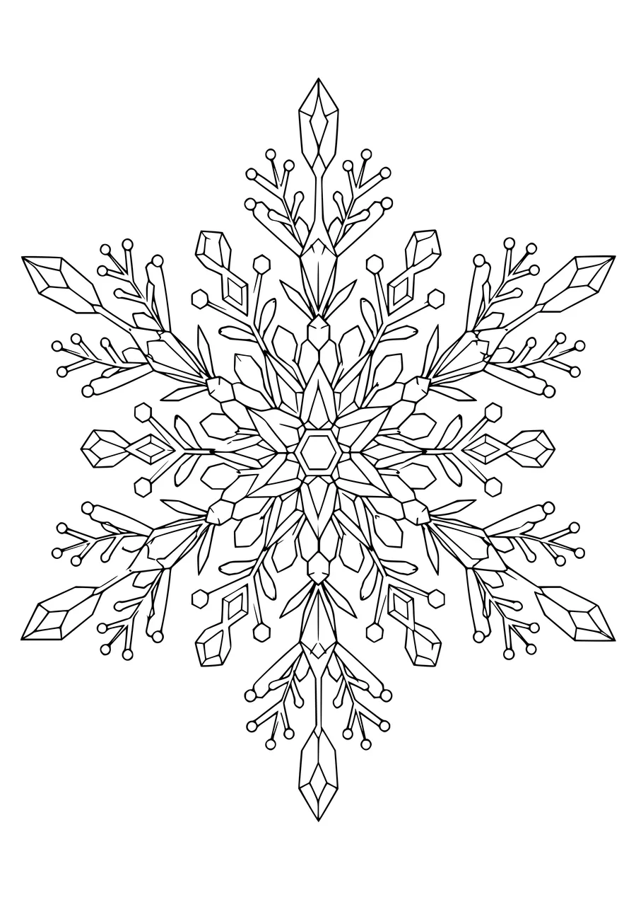 Difficult snowflake mandala — page de coloriage gratuite à imprimer