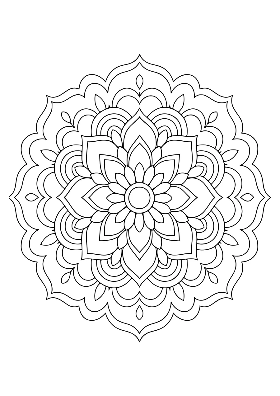 Adult zen mandala — kostenloses Ausmalbild zum Ausdrucken