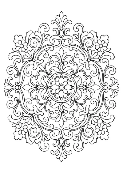Adult vintage mandala — kostenloses Ausmalbild zum Ausdrucken