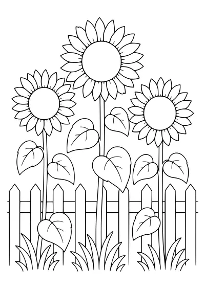 Sunflowers coloring page