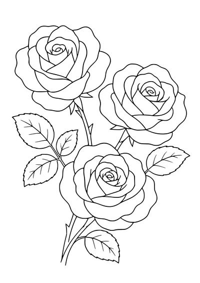 Rose garden coloring page
