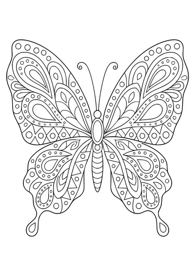 Adult patterned butterfly wings — kostenloses Ausmalbild zum Ausdrucken