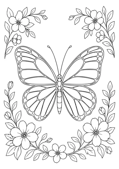 Adult glass-wing butterfly — kostenloses Ausmalbild zum Ausdrucken
