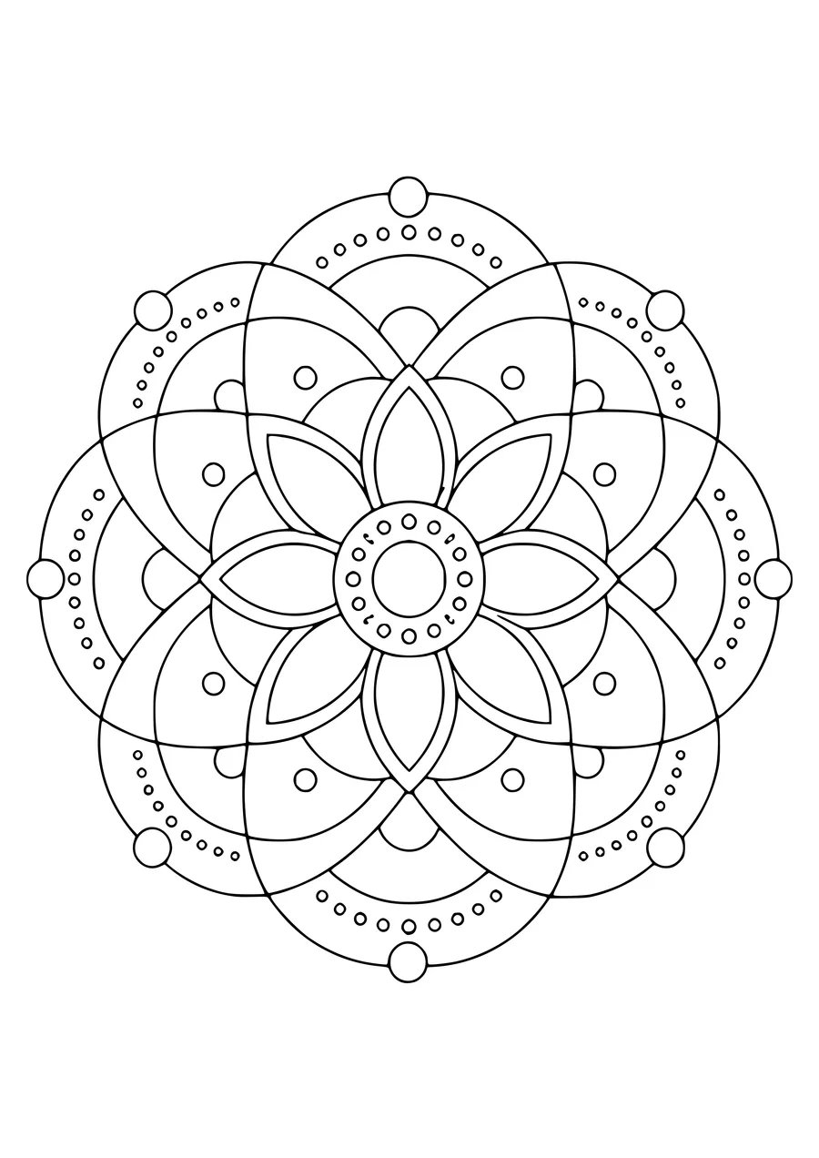 Arc shapes mandala — kostenloses Ausmalbild zum Ausdrucken
