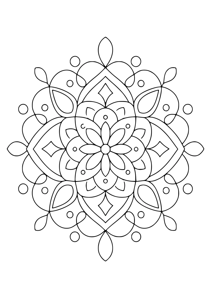 Line shapes mandala — kostenloses Ausmalbild zum Ausdrucken