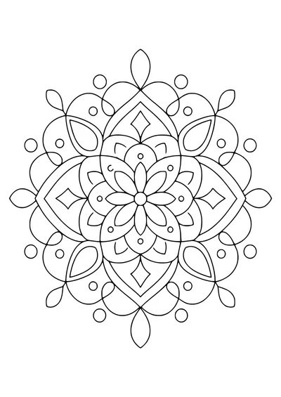 Line shapes mandala — kostenloses Ausmalbild zum Ausdrucken