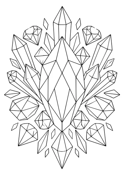 Adult crystal geometry — kostenloses Ausmalbild zum Ausdrucken