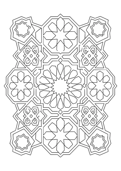 Adult mosaic geometry — kostenloses Ausmalbild zum Ausdrucken