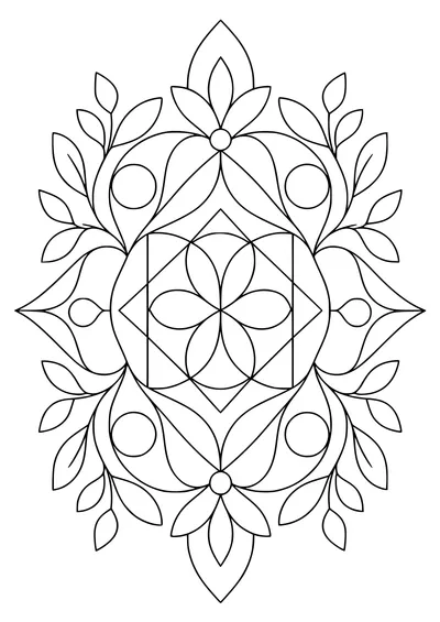 Adult organic geometry — kostenloses Ausmalbild zum Ausdrucken