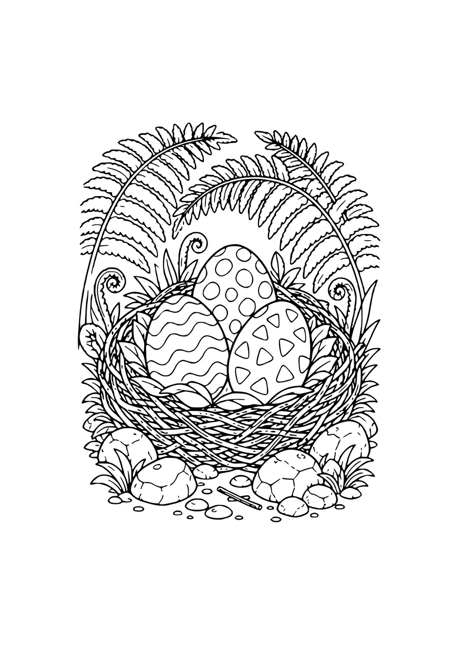 Dinosauriernest Ausmalbild