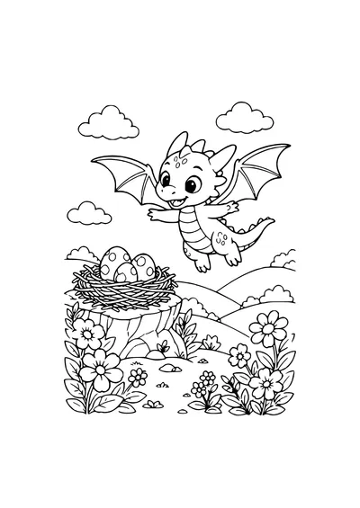 Kleiner Drache Ausmalbild