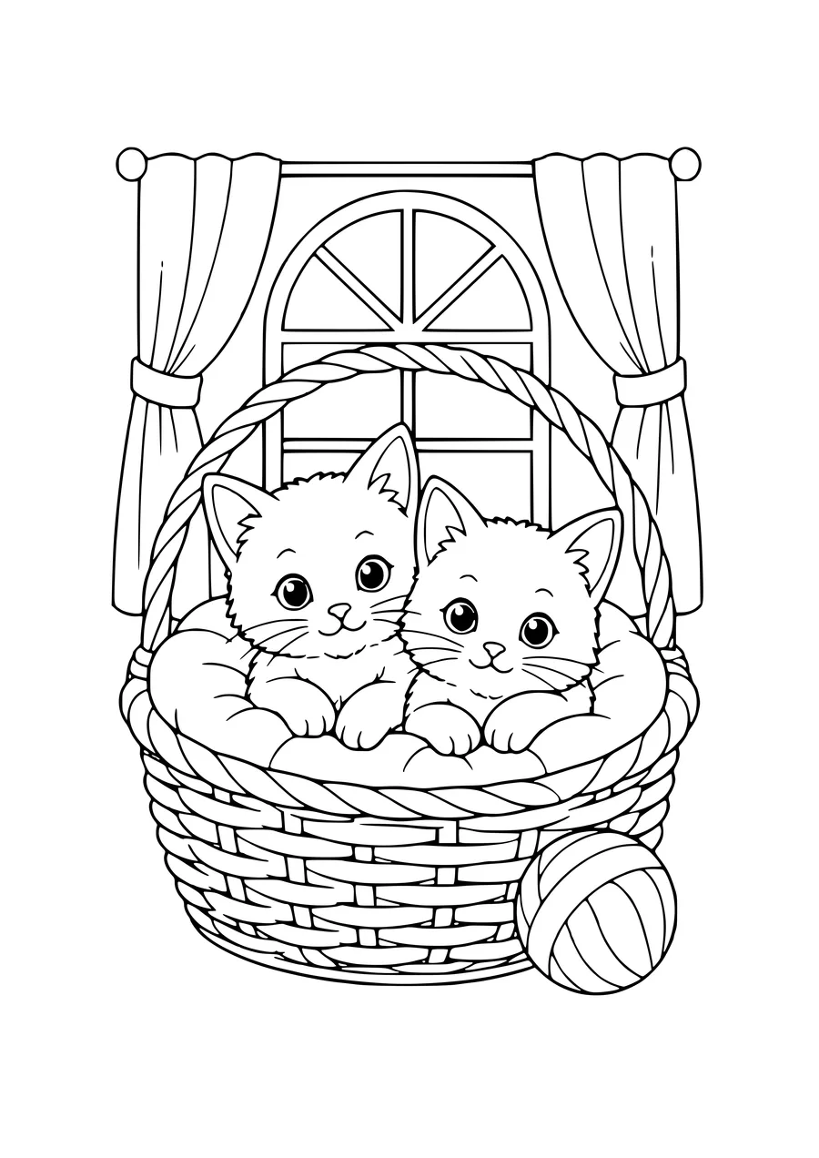 Panier pour chat coloriage