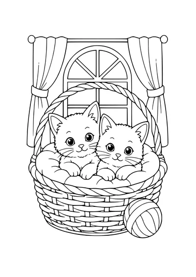 Katzenkorb Ausmalbild