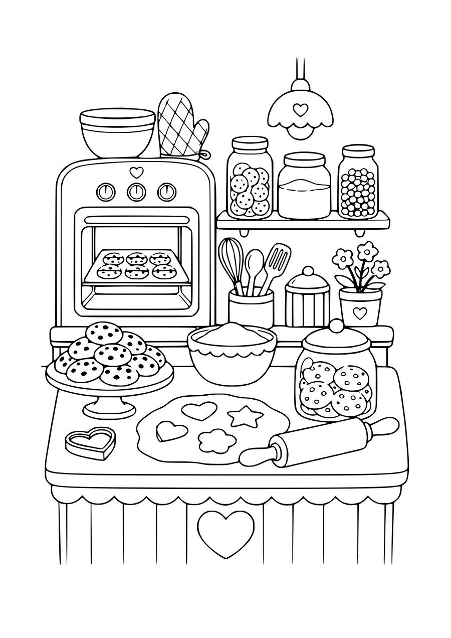 cookie bakery coloring page