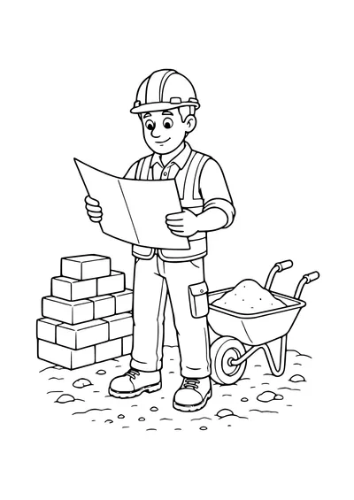 crane building a roof coloring page
