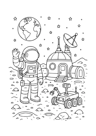moon base coloring page
